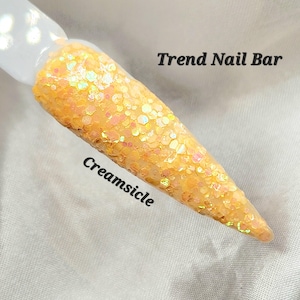 Creamsicle- Color Shift Glitter Acrylic Dip Powder, Orange Glitter Dip Powder, Nail Dip Powder, Dip Powder For Nails, Halloween Dip Powder