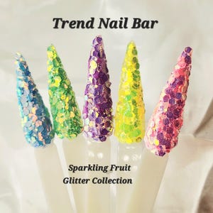 Sparkling Fruit- Glitter Acrylic Dip Powder- Nail Dip Powder Collection