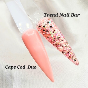 Cape Cod Duo - Acrylic Dip Powder, Nail Dip Powder, Glitter Dip Powder, Gold Nails, Summer Dip Powder, Peach Dip Powder, Dip Powder