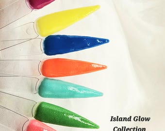 Glow in the Datk Nail Dip Powder Collection | Acrylic Nail Powder Set| Neon Dip Powder For Nails | UV Glow Acrylic Powder | Trend Nail Bar