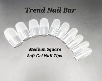 Square Soft Gel Nail Tips: Medium/Short, Full Cover (500 Count Box)