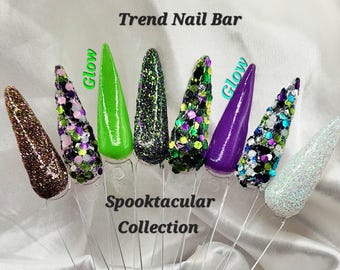 Halloween Glitter Dip Powder: Spooktacular Acrylic Nail Collection