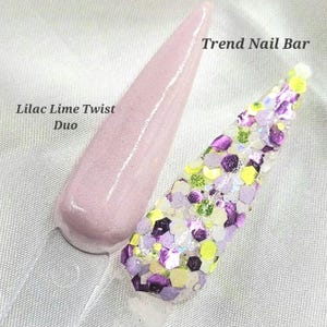 Lilac Lime Twist Duo- Nail Dip Powder, Acrylic Nail Powder, Shimmer Dip Powder, Dipping Powder, Dip Powder, Glitter Dip Powder, Nail Dip