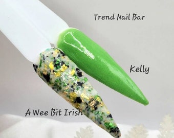 A Wee Bit Irish Duo- St.Patricks Dip Powder, Green Dip Powder, Foil Dip Powder, Acrylic Powder, Nail Dip Powder, Dipping Powder, Dip Powder