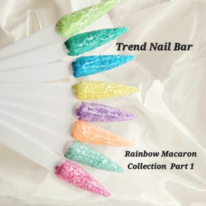 Rainbow Macaron-Glitter Acrylic Dip Powder, Dip Powder For Nails, Chunky Glitter Nails, Pastel Nail Dip Powder, Spring Dip Powder, Dip Nails