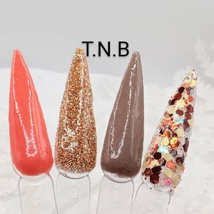 S&#39;mores Candy Corn- Fall Dip Powder, Brown Dip Powder, Orange-Red Dip Powder, Dip Powder Fall Nails, Glitter Dip Powder, Nail Dip Powder