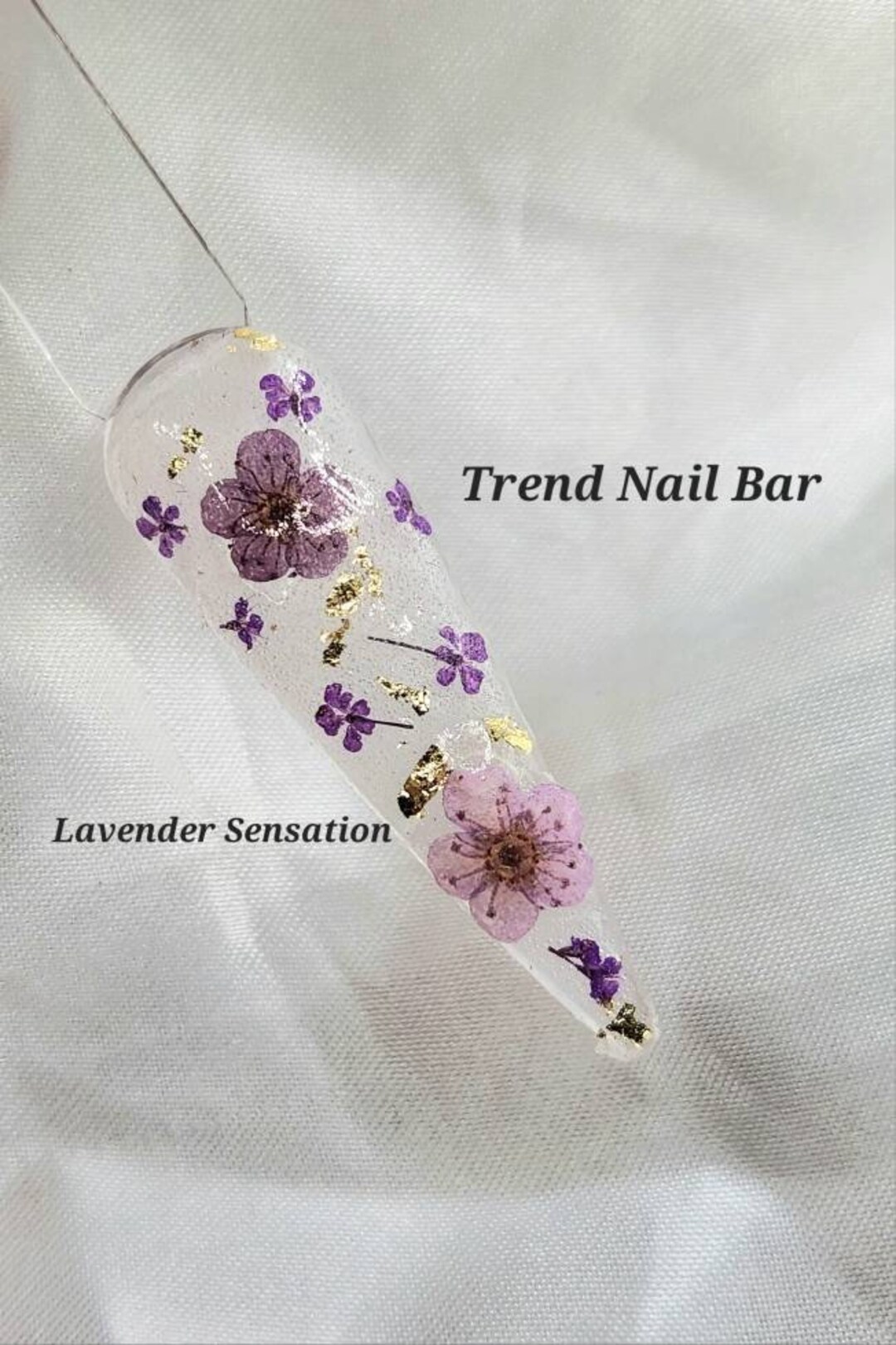 Lavender Sensation Floral Dip Powder, Nail Dip Powder, Flower Acrylic Powder, Dried Real Flowers