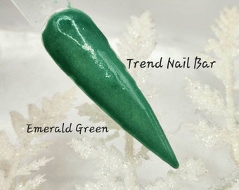 Emerald Green -Nail Dip Powder, Dip Powder For Nails, Green Dip Powder, St Patricks Day Nails, Christmas Nail Dip Powder, Dark Green Nails