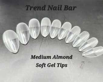 100/300 Almond Medium- Soft Gel Nail Tips, Nail Art, Soak Off False Tips, Nail Extension, Natural Look False Nail Tips, Full Cover Tips