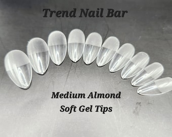 500 pcs Soft Gel Medium Almond Nail Tips| Gel Full Cover Extensions| Half Matte Acrylic False Nails| Press on Nail Tips Box | Trend Nail Bar
