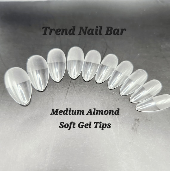 Medium Almond Soft Gel Nail Tips: Full Cover, Natural Look (500 count Box)