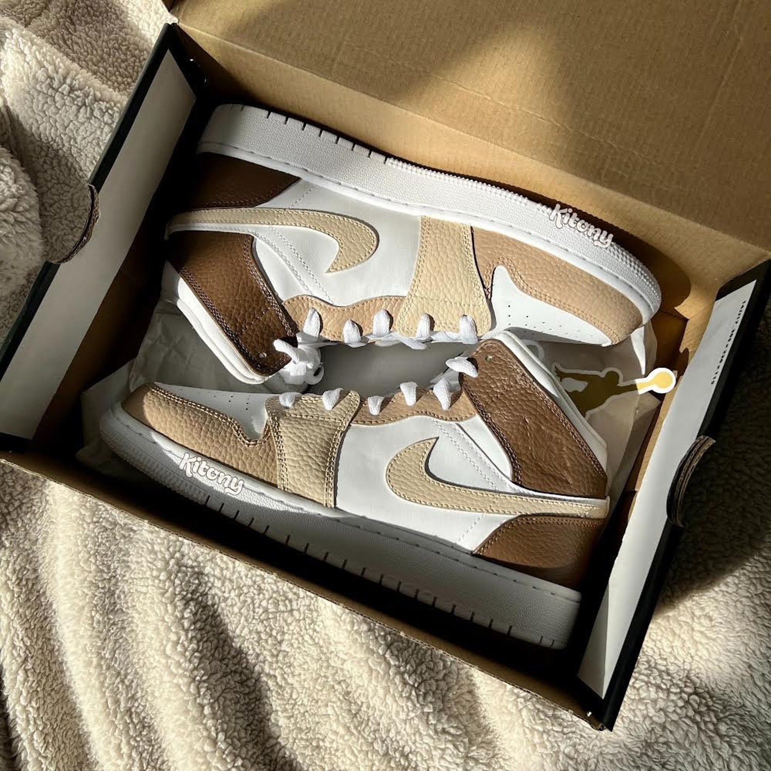 Custom Painted Jordans COFFEE CREAMBEIGE Personalised Etsy