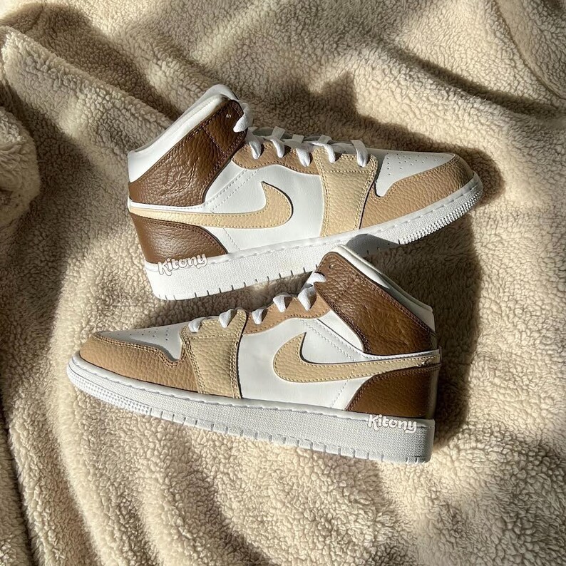 Custom Painted Jordans COFFEE CREAMBEIGE Personalised Etsy