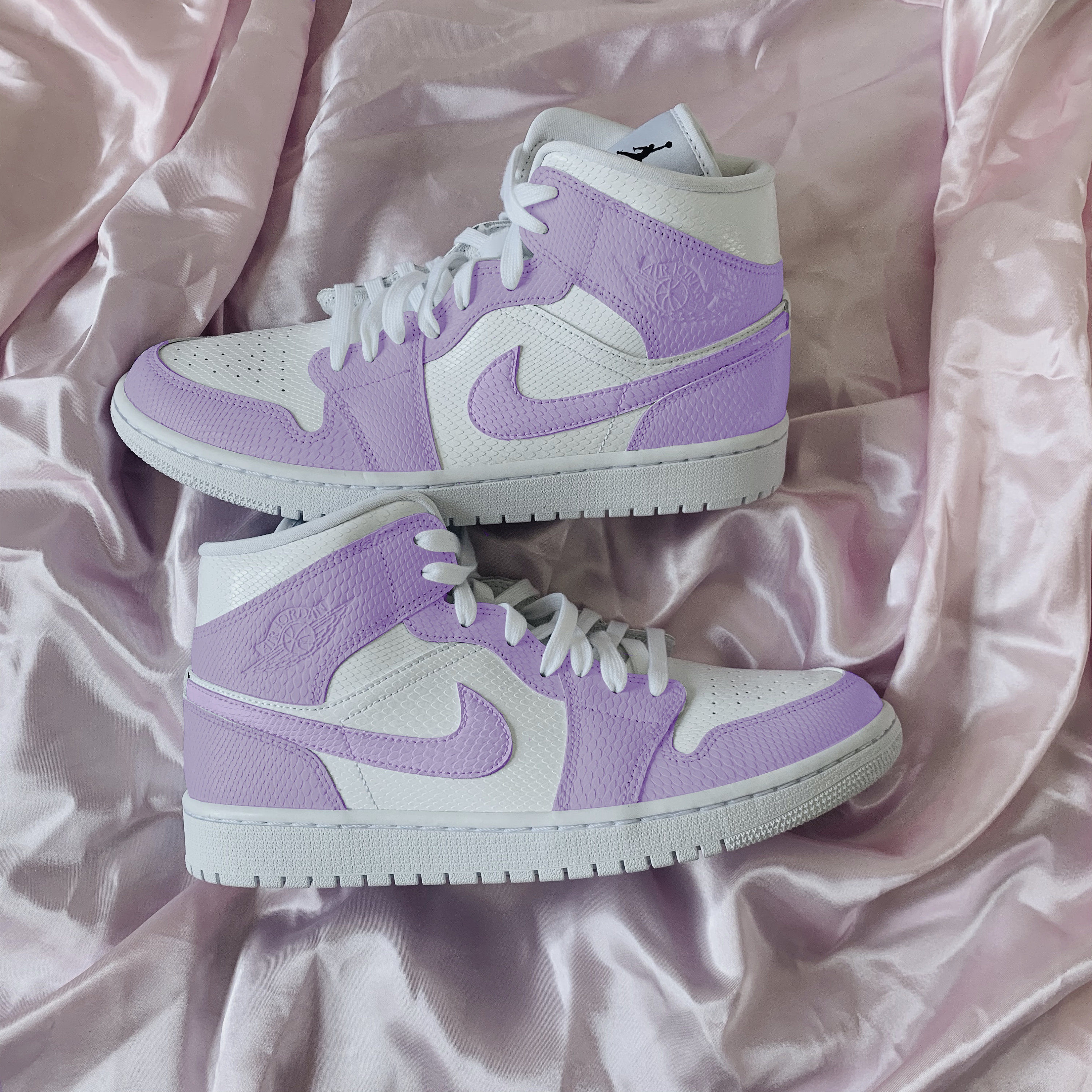 Lila Paars Custom Jordan 1 Paars Jordans Hoog - Etsy België