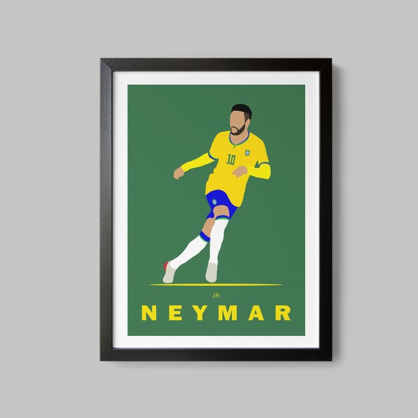 Neymar Print, Brazil Poster, Soccer Wall Art, Neymar Poster, Neymar Printable, Football Print, Brazil  Football Fan Gift, INSTANT DOWNLOAD