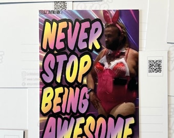 Postkarte „Never stop being awesome“