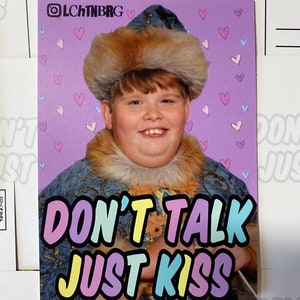 Postkarte „don’t talk just kiss“