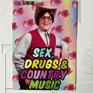 Carte postale « Sexe, drogue et musique country »