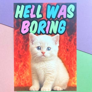 Postcard „HELL WAS BORING“
