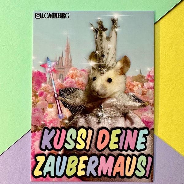 Postkarte „Kussi deine Zaubermausi“