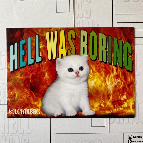 Postcard „HELL WAS BORING“