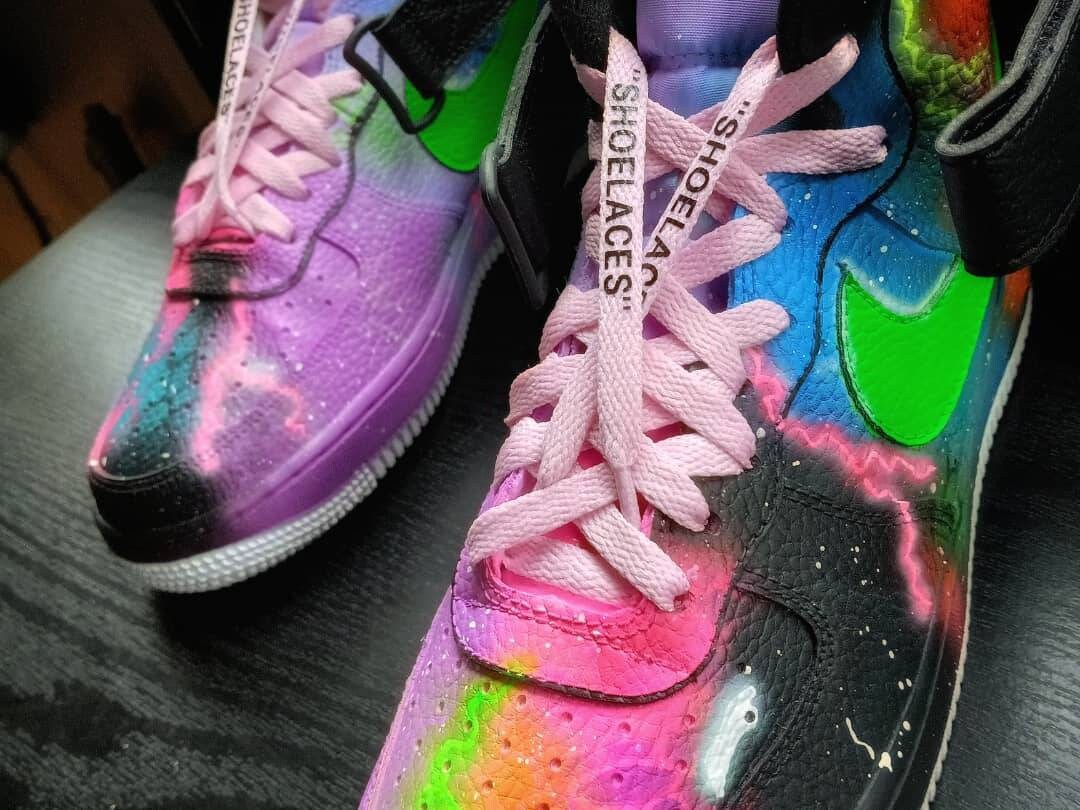 custom galaxy air force ones