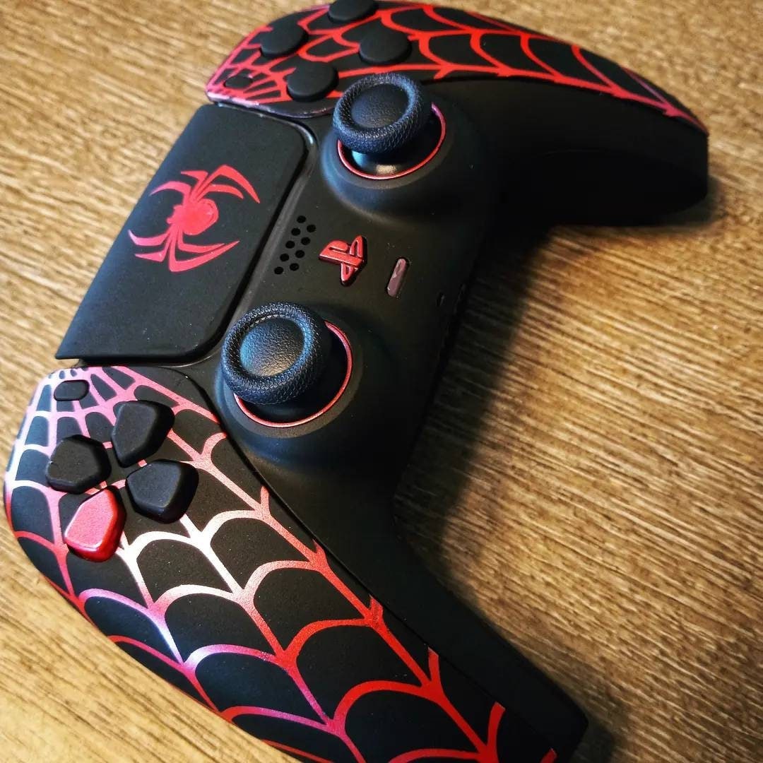 Custom Spiderman Miles Morales Themed Playstation 5 PS5 Dualsense Wireless  Controller 