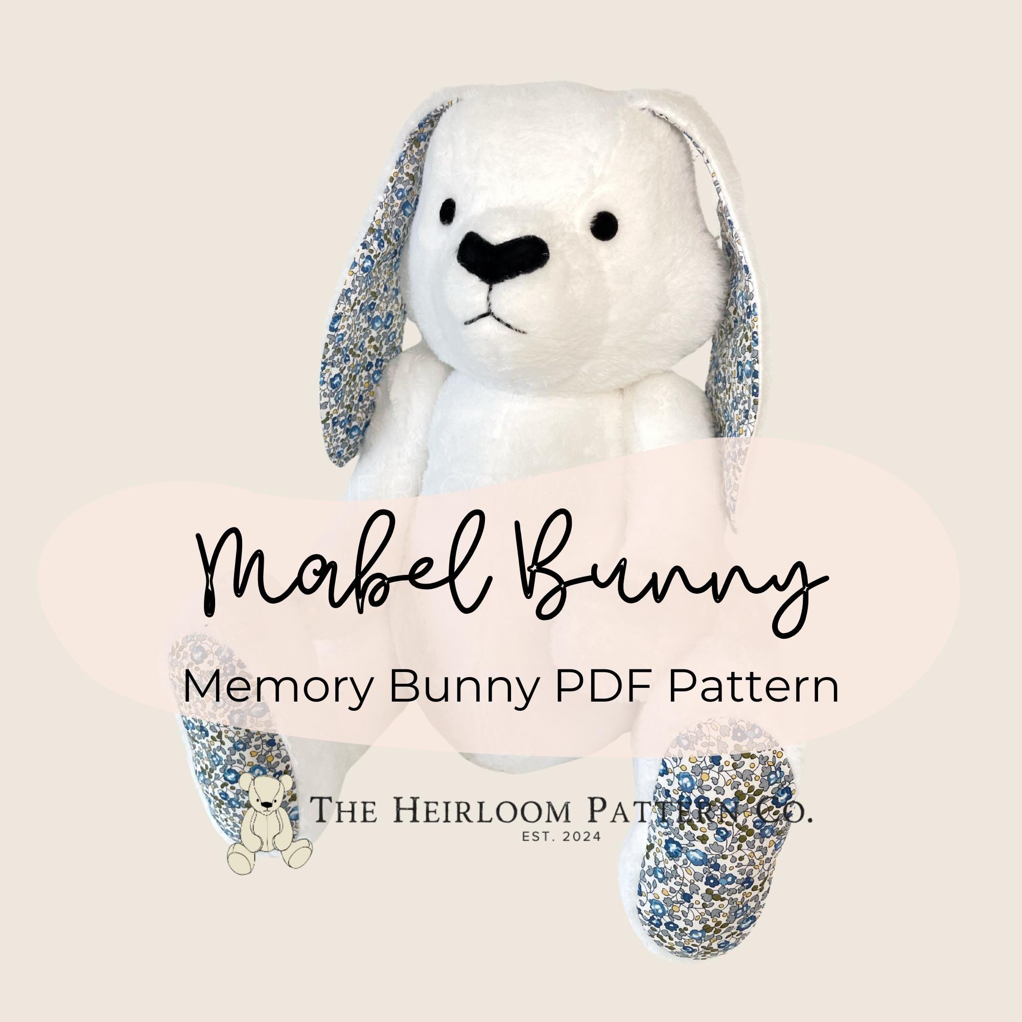 Mabel Memory Bunny Digital Sewing Pattern - PDF