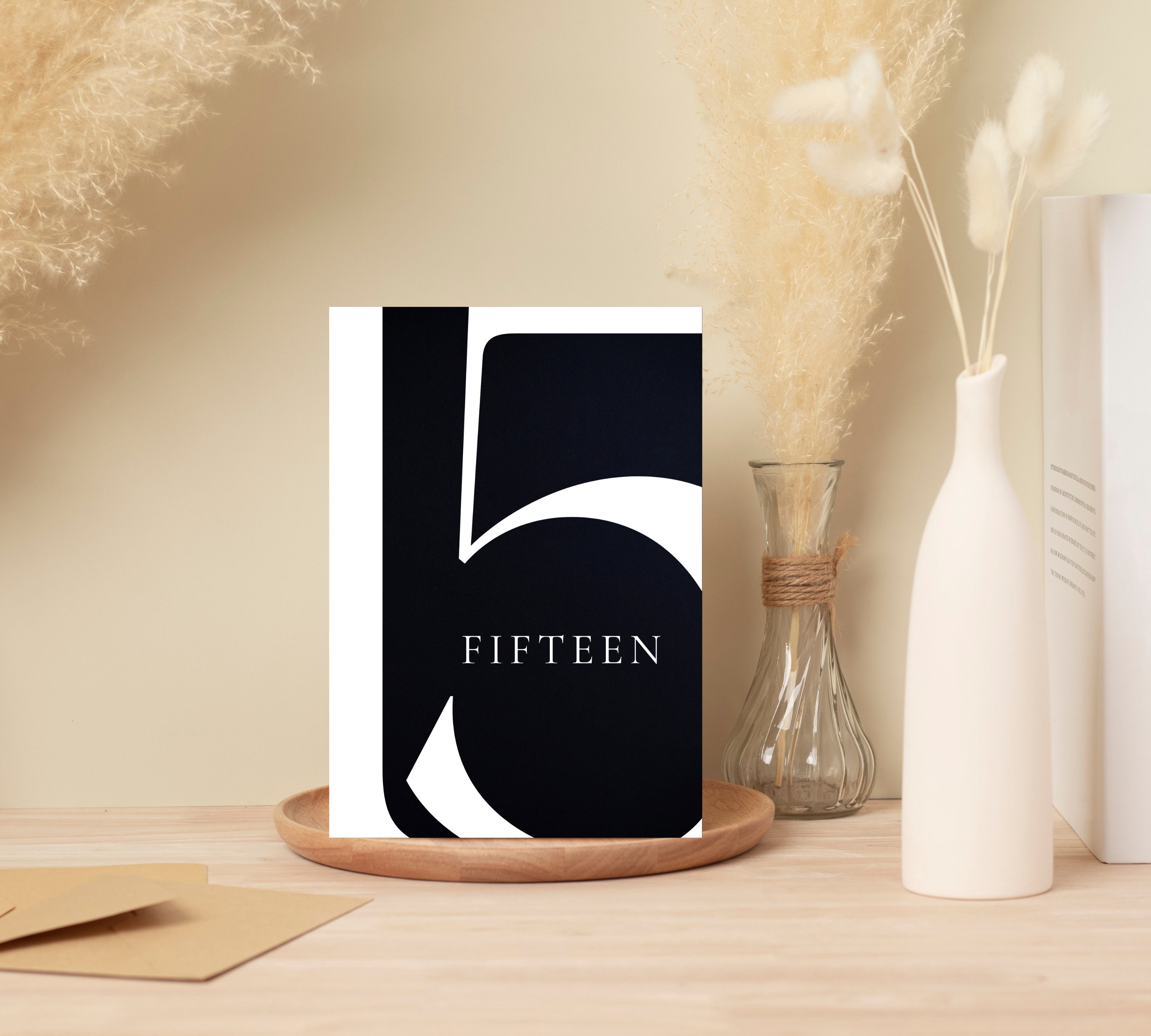 Black White Modern Table Numbers Wedding Printable, Large Wedding ...