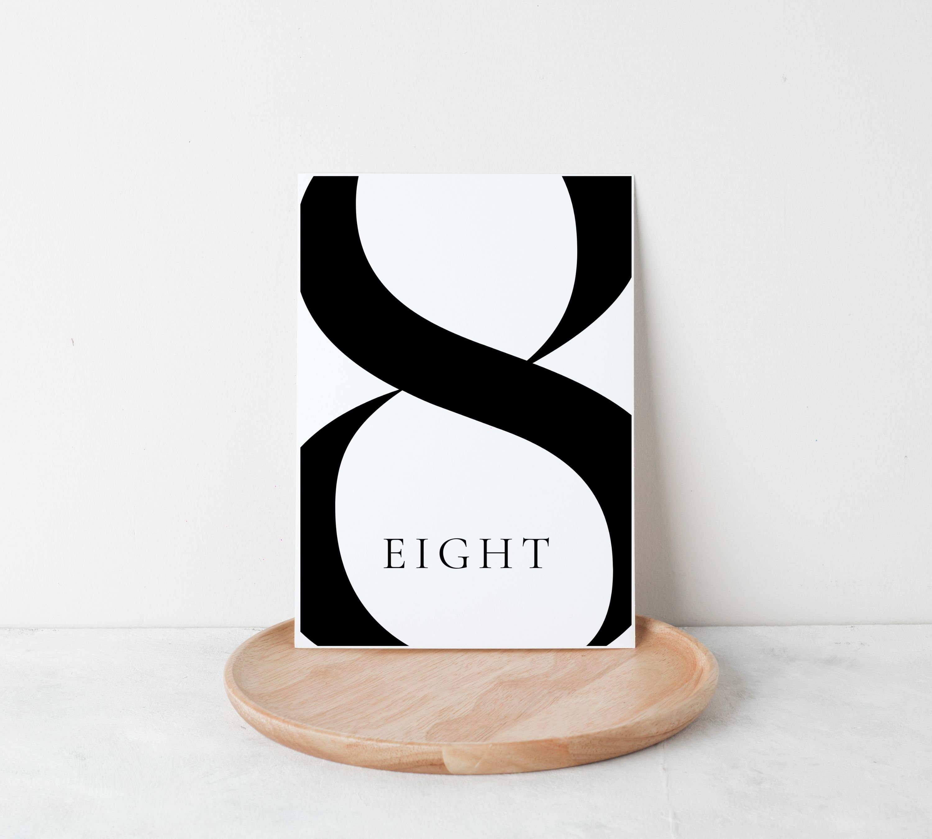 Modern Table Numbers Wedding Printable, Wedding Table Numbers Template