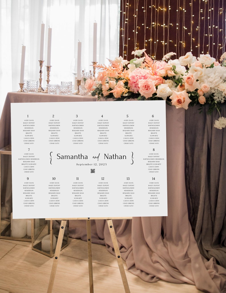 Wedding Reception Seating Chart Sign Reception Seat Chart Etsy