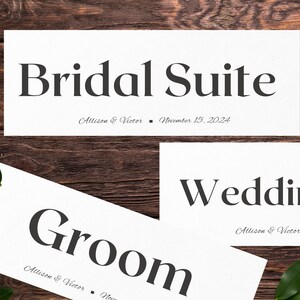 Minimalist Bridal Suite Door Hanger, Wedding day sign bundle wedding suite essentials do not disturb sign printable, editable Canva template