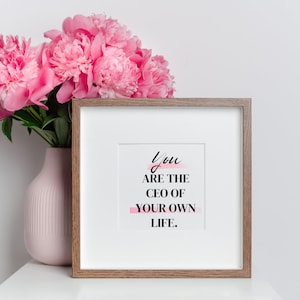 Girl Boss Pink Wall Art, Business office Quote, 4pc, Boss babe, Entrepreneur Motivational Inspirational Wall Art Printable Digital Download