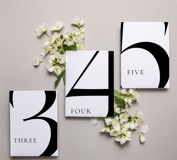 Modern Table Numbers Wedding Printable, Wedding Table Numbers template, Minimal,  Canva, INSTANT DOWNLOAD, digital download,