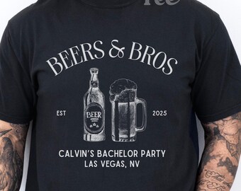 Custom Bachelor Party Shirt, Beers & Bros Bachelor Shirt, Custom Groomsmen Shirt, Drinks Bachelor T-shirt, Bachelor Gifts, Groom Party Shirt
