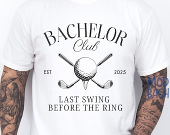 Golf Bachelor Party Shirt, Last Swing Before the Ring Shirt, Funny Groom Golf Shirt, Bachelor Party Golf Shirt, Comfort Colors® Golf Tee