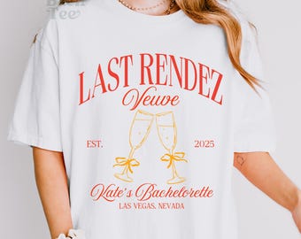 Last Rendez Veuve Bachelorette Shirt, Custom Champagne Bachelorette Party Shirt, Veuve Before Vows Bach Shirt, Tennis Bach Club Tee
