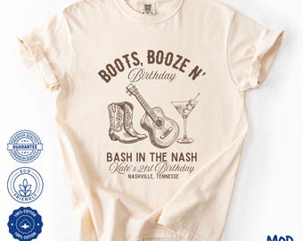 Custom Nashville Birthday Shirt, Nashville Birthday Squad Shirt, Matching Family Birthday Shirt, Nashville Trip Shirt, Boots Booze Birthday