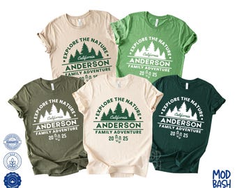 Family Camping Shirt, Family Adventure T-shirt, Family Vacation Shirt, Custom Matching Hiking Shirt, Family Reunion Shirt, Happy Camper Tee