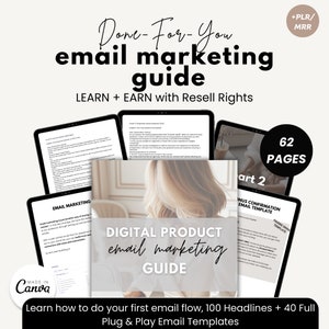 Email Templates, Digital Product Email Marketing Guide, DFY, Freebie Template, Lead Magnet, plr, dfy email templates dfy template mrr resell