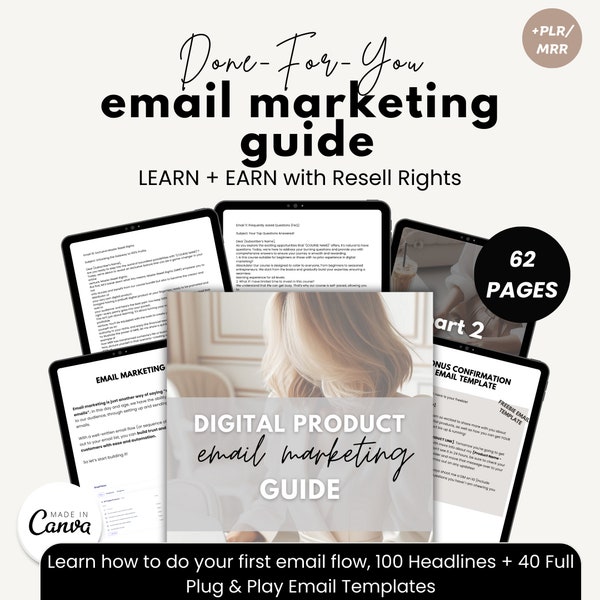 Email Templates, Digital Product Email Marketing Guide, DFY, Freebie Template, Lead Magnet, plr, dfy email templates dfy template mrr resell