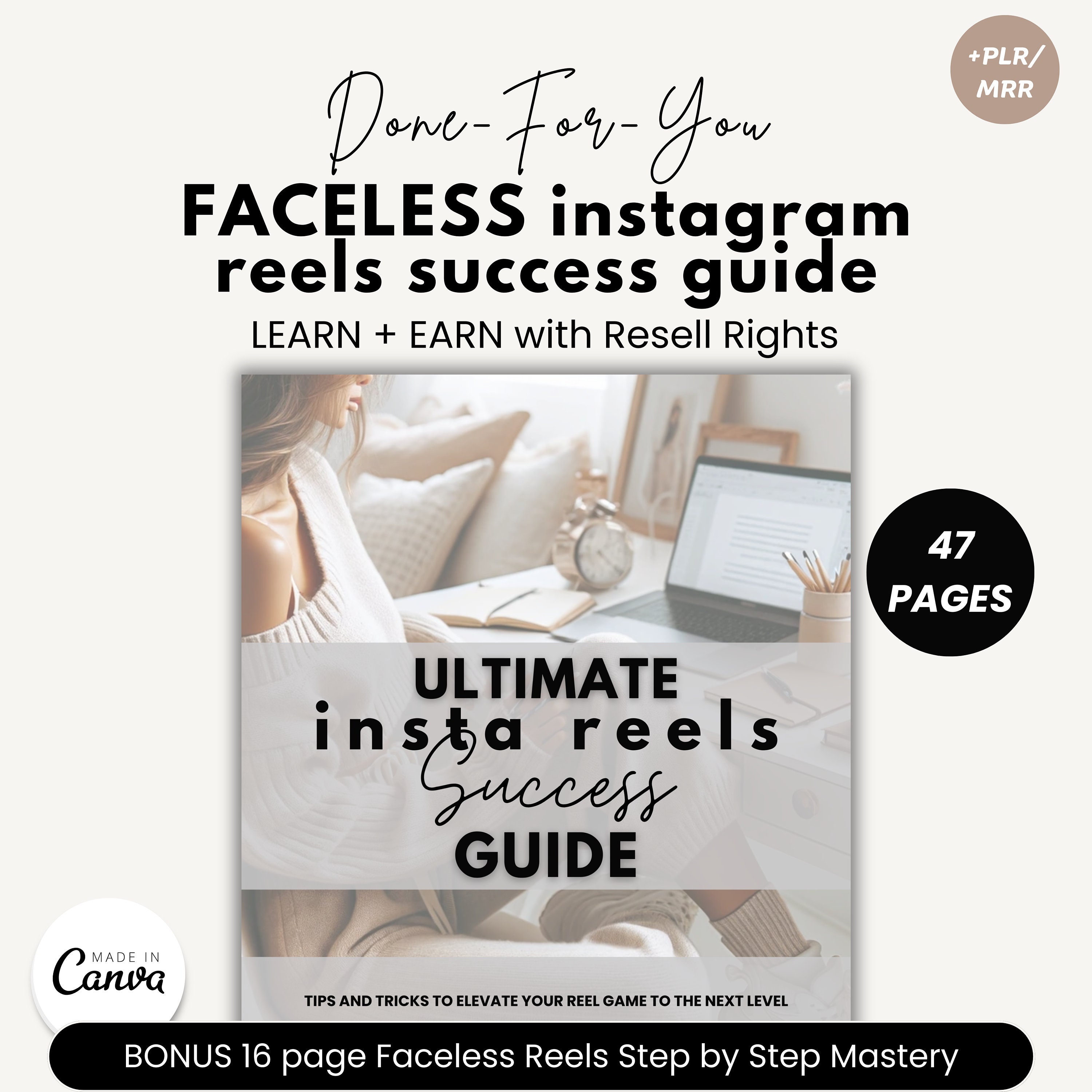 Faceless Reels, Reel Guide, Content Strategy, Faceless Digital Marketing,  Faceless Content, Plr Mrr,instagram Reels, Social Media Guide 