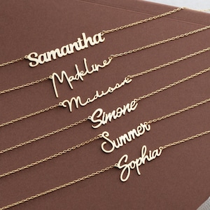 Personalized Dainty Name Necklace, Minimalist Gold Name Necklace, Handmade Custom Silver Necklace, Personalized Jewelry, Gift for Her