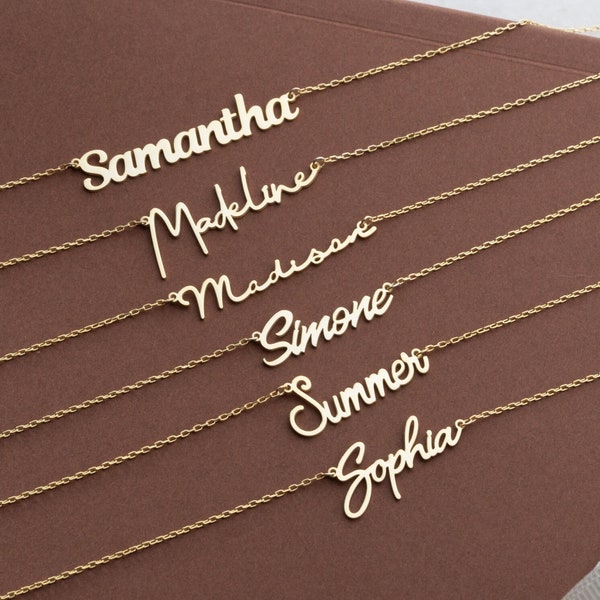 Personalized Dainty Name Necklace, Minimalist Gold Name Necklace, Handmade Custom Silver Necklace, Personalized Jewelry, Gift for Her