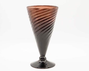 Vintage Hand-Blown Purple Swirl Cone Vase, 5 1/2"