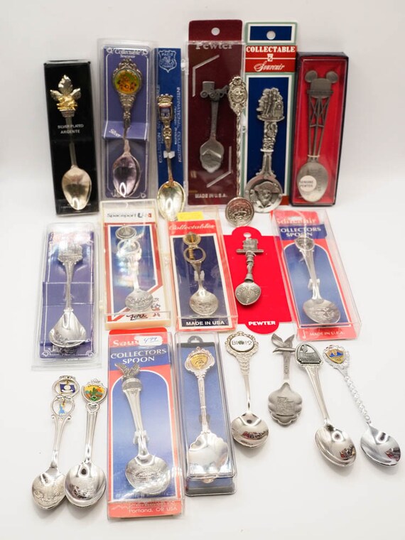 Lot of 20 Vintage Collector Spoons Some in Original Boxes Etsy
