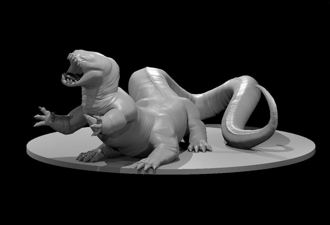 Salamander Frost Miniature Model for D&D Dungeons and Dragons