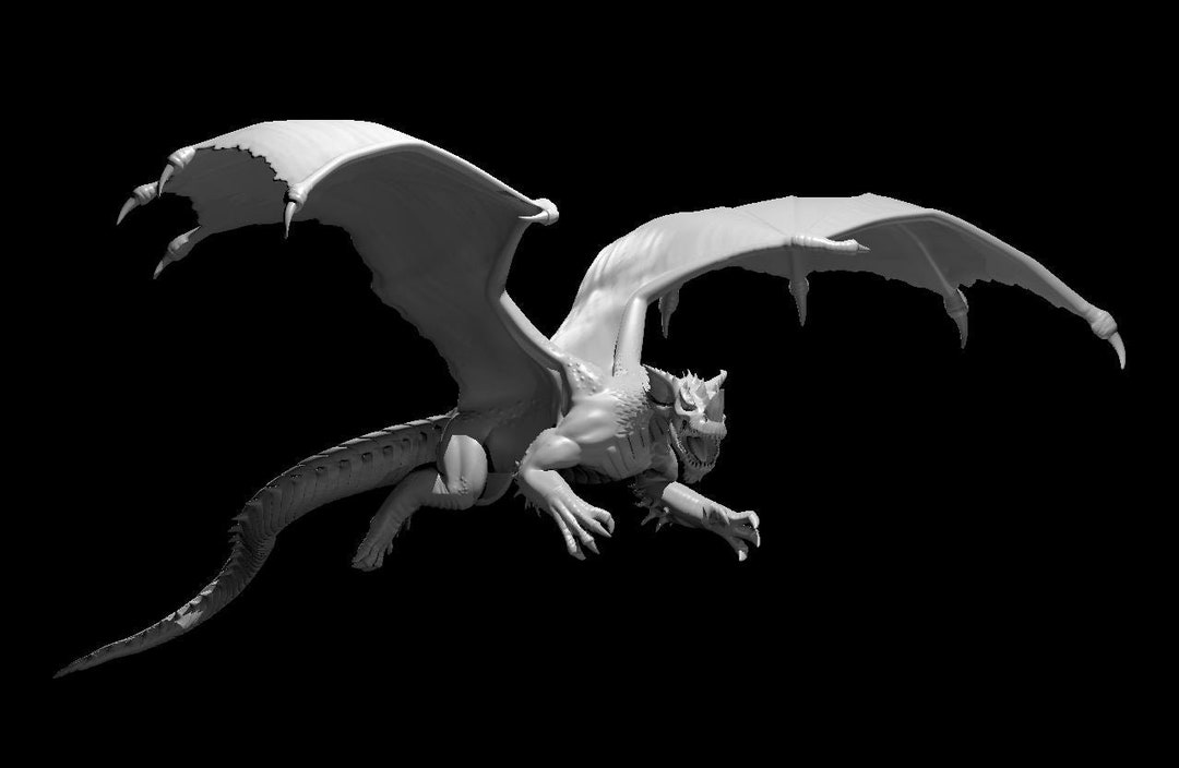 Blue Dragon Young Flying Miniature Model for D&D Dungeons and Dragons ...