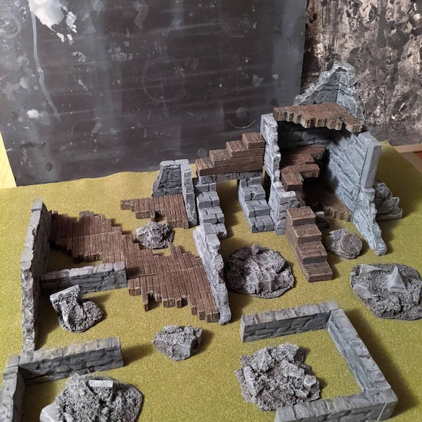 Modular Ruins Set for Dungeons and Dragons/ Warhammer 40k/ Age of Sigmar Terrain