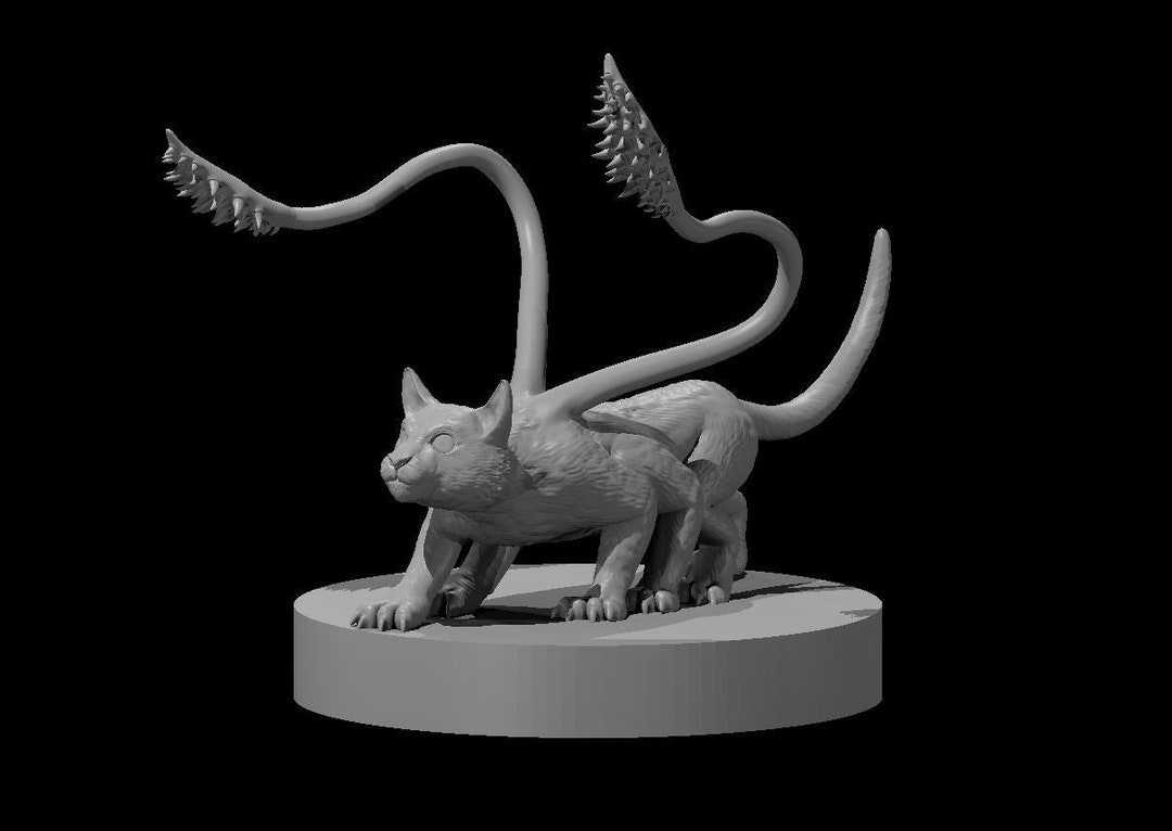 Displacer Beast Kitten Miniature Model for D&D Dungeons and Dragons